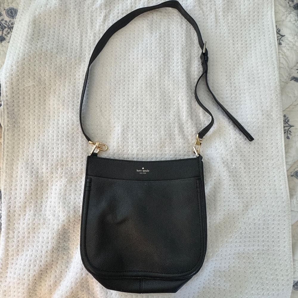 Like New Black Kate Spade Pebbled Leather Cross-Body Bag
